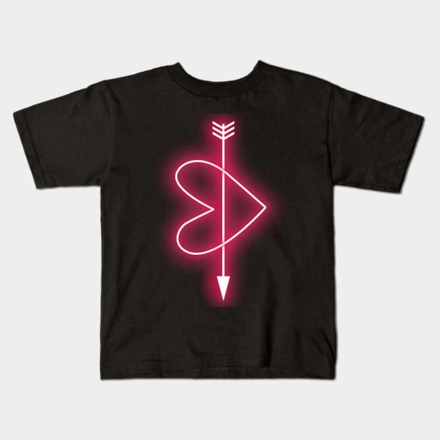 Neon Heart Kids T-Shirt by emanuelacarratoni